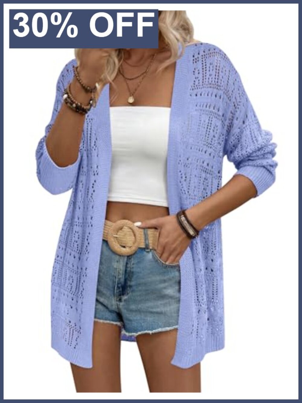 Zeagoo Womens Crochet Cardigan Lightweight Boho Kimono Sweater